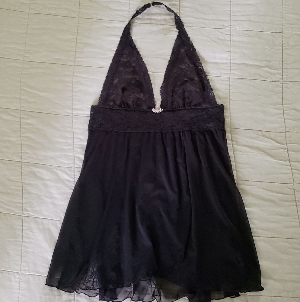 Victoria's Secret The Lacie Black Sheer Nighty Size Small Lingerie